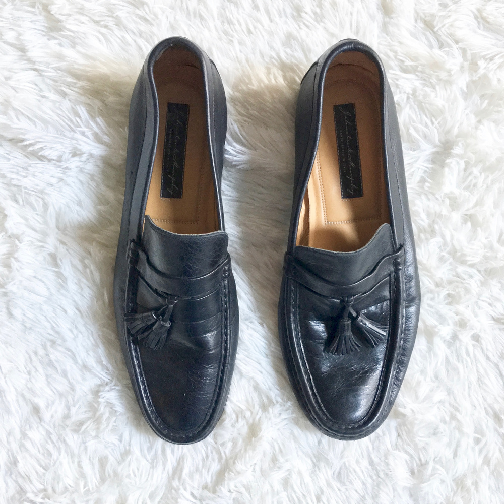 Johnston & Murphy Men's Black Leather Loafer 10.5